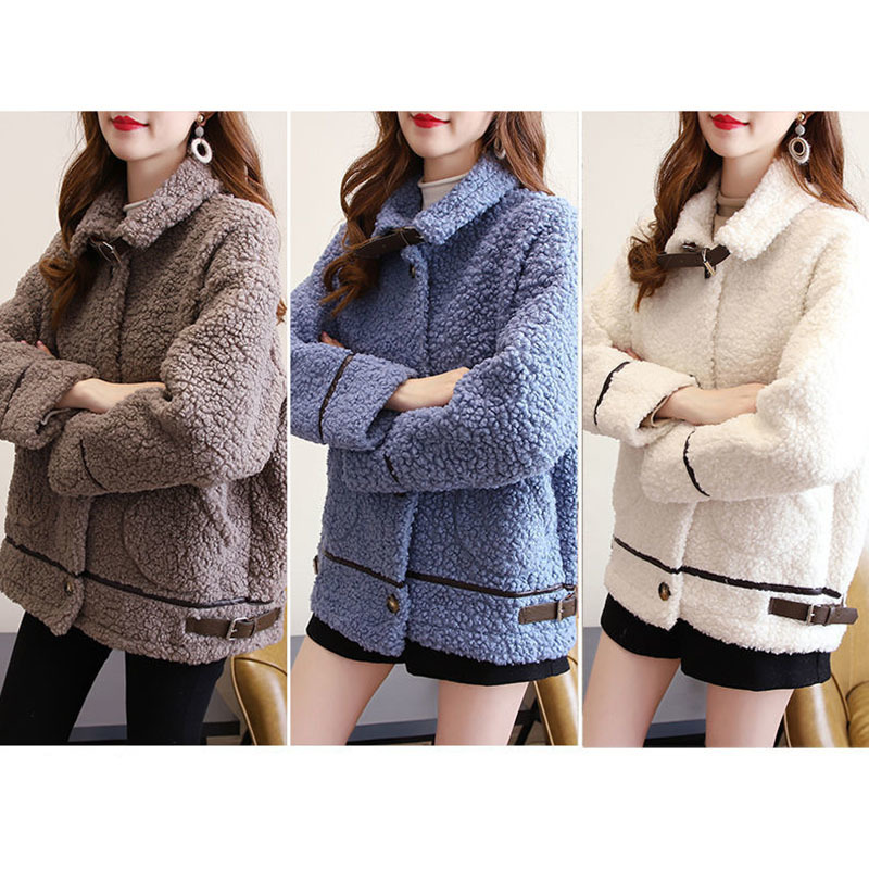 Pelliccia da donna finta donna maglione in pile di agnello primaverile cappotto femminile addensato giacca calda allentata casual pelliccia spessa tutto abbinato un cardigan in peluche 220906