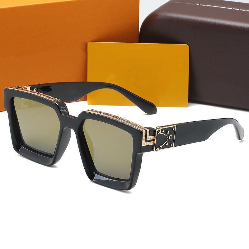 Luxury MILLIONAIRE 선글라스 풀 프레임 빈티지 Sun 96006 Polarized Men For Shiny Gold 인기 여성 디자이너 Sunglasse w/Box 판매