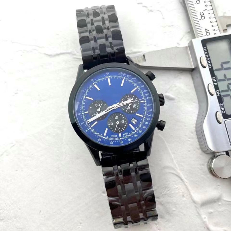 Montre multifonction automatique pour homme 43mm bracelet en acier inoxydable bleu noir saphir montres-bracelets montre de luxe super lumineuse