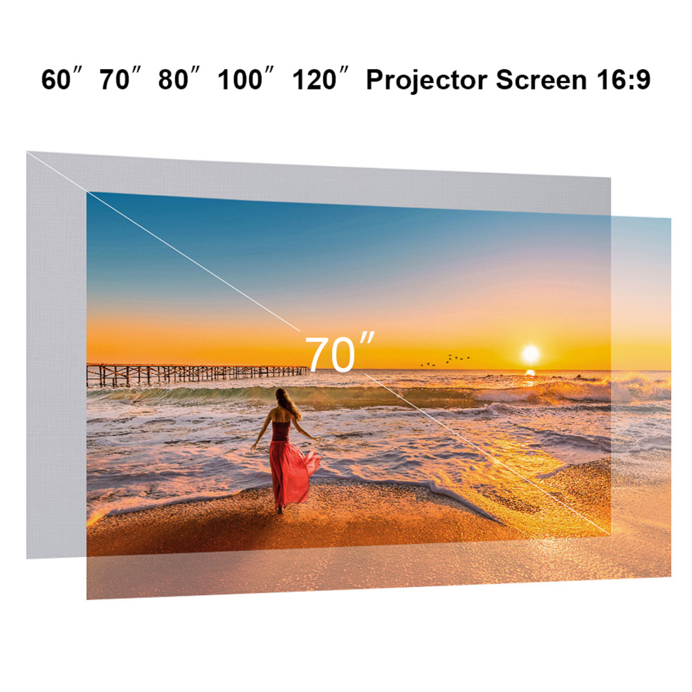 80/100/120 pollice schermata proiettore riflettente HD Schermo di proiezione pieghevole senza tela