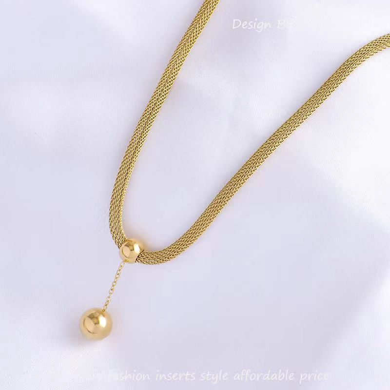 Gold Necklace Ball Custom Personlig CLAVICLE Titanium Steel Chain Diamond Jewlery Designer Jewerly Fashion Jewelry Layered Wome336f