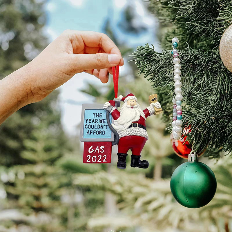 Ornements d'arbre de noël pendentif blanc bricolage résine manuscrit nom pendentif père noël bonhomme de neige décoration mignon B55148361