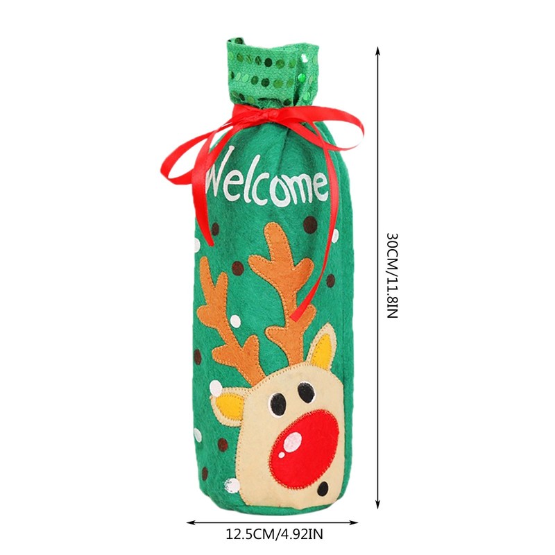 Décorations de Noël Couverture de bouteille de vin Joyeux pour la maison Ornement Année 2023 Cadeaux de Noël Navidad # 50g 220908