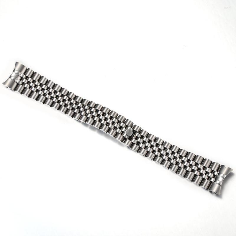 Uhrenarmbänder 12mm 13mm 17mm 20mm 21mm 316L Massiver Edelstahl Jubilee Gebogenes Ende Strap Band Armband Fit For224U