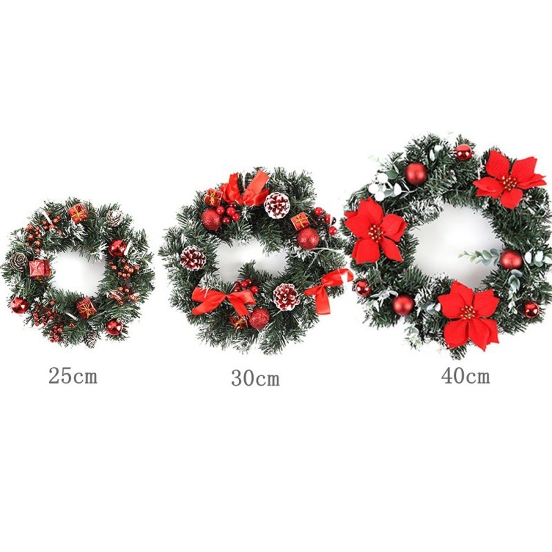 Faux Floral Greenery Luz LED Guirnalda de Navidad Piña artificial Guirnalda de bayas rojas Feliz Adornos colgantes Puerta delantera Decoraciones de pared 220908