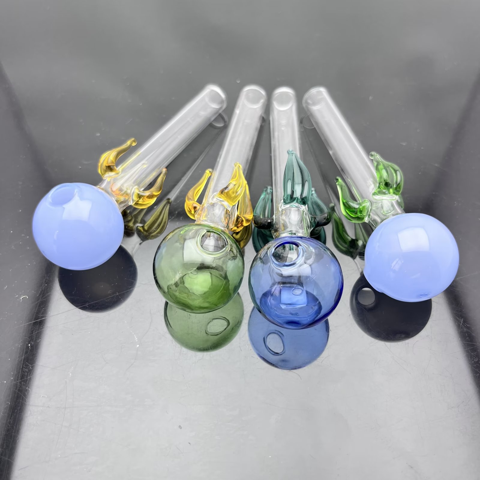 Glass Bowl Pipes Male Joint Colour Funnel Bowls Smoking New color leaf color bubble glass direct cooker
