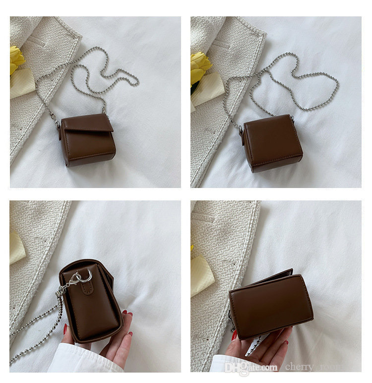 kids PU handbags vintage box parent-child chain small square bag lady crossbody mobile phone purse children messenger bags F1496