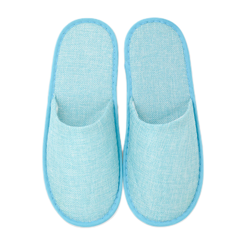 Disposable Slippers Comfortable Breathable SPA Anti-slip Hotel Home Travel Linen Slippers Hospitality Footwear Guest Shoes HY0460