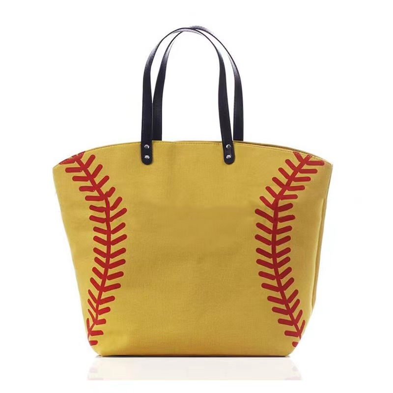 18style Baseball Bags Tote Canvas Handbags Softball Football Shoulder Bag Basketball Print Cotton Sports Tote Soccer Handbag