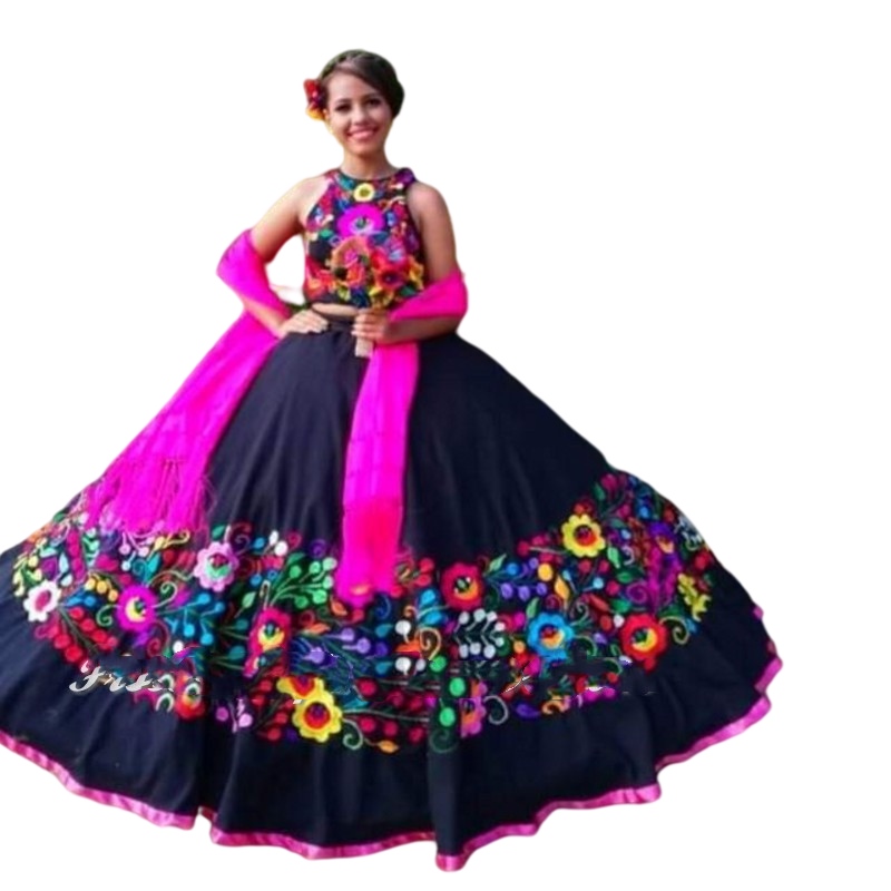 Vestido de 15 Anos Quinceanera Dresses with Rap Embroidery Mexican Style Charro Lace-up Corset Sweet 16 Quince xv Prom Gowns