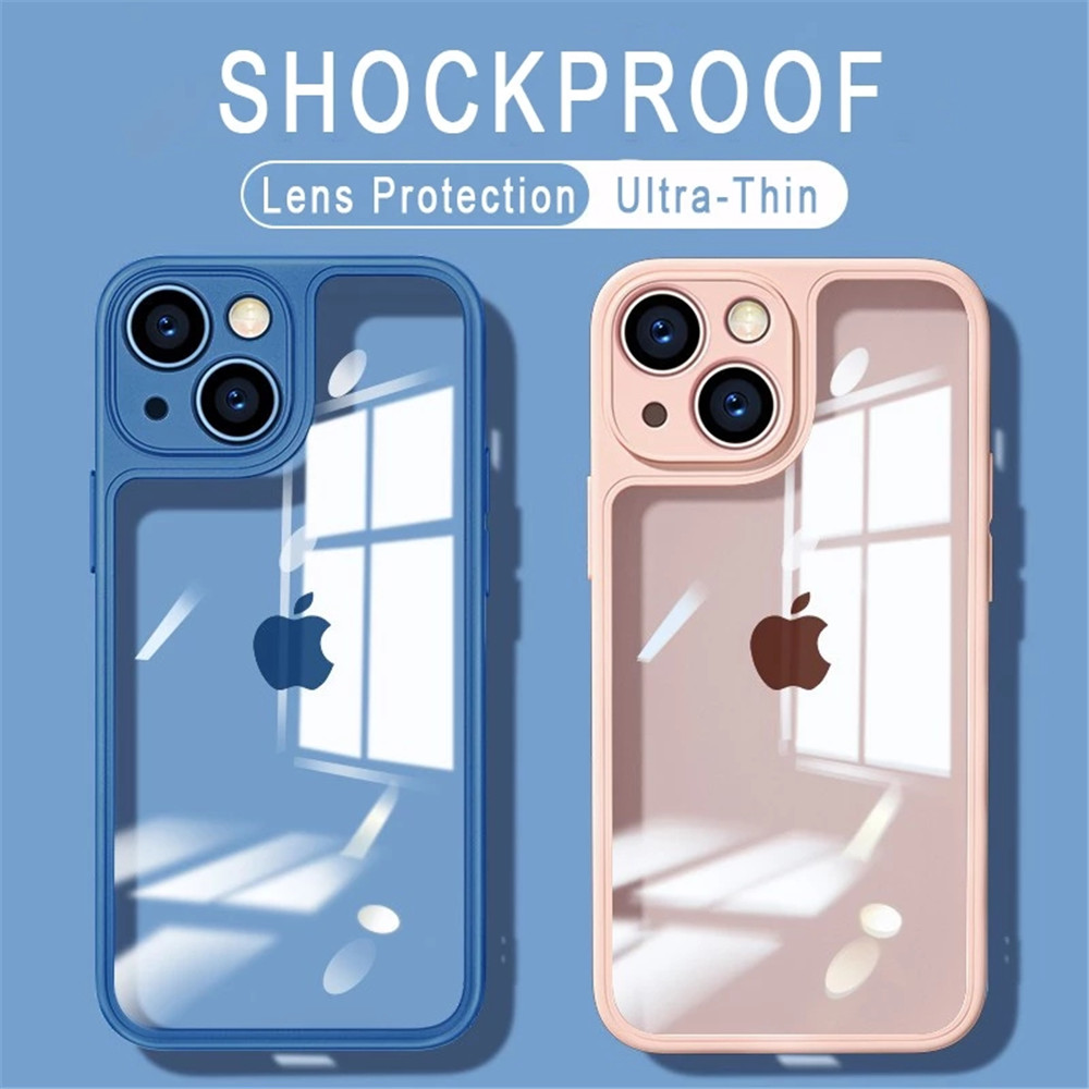 Étuis transparents de pare-chocs d'armure antichoc en Silicone de luxe pour iPhone 13 12 11 Pro MAX XS X XR étuis souples transparents Ultra minces