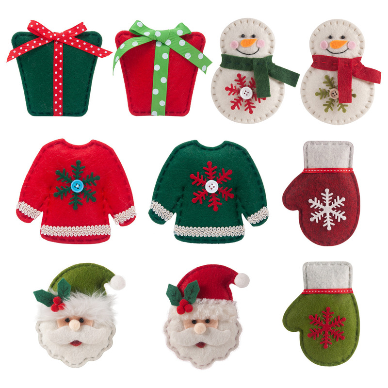 Julekorationer Andra evenemangsfestleveranser 10st mini Felt Tree Pendants Plush Alpaca Set Merry For Home Hanging Ornament 220908