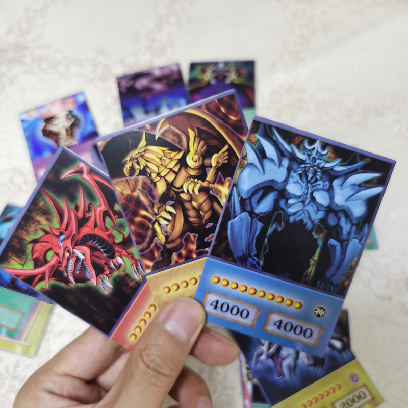 Card Games YuGiOh Anime Style s Blue Eyes Dark Magician Exodia Obelisk Slifer Ra Yugioh DM Classic Proxy DIY Kids Gift 220908