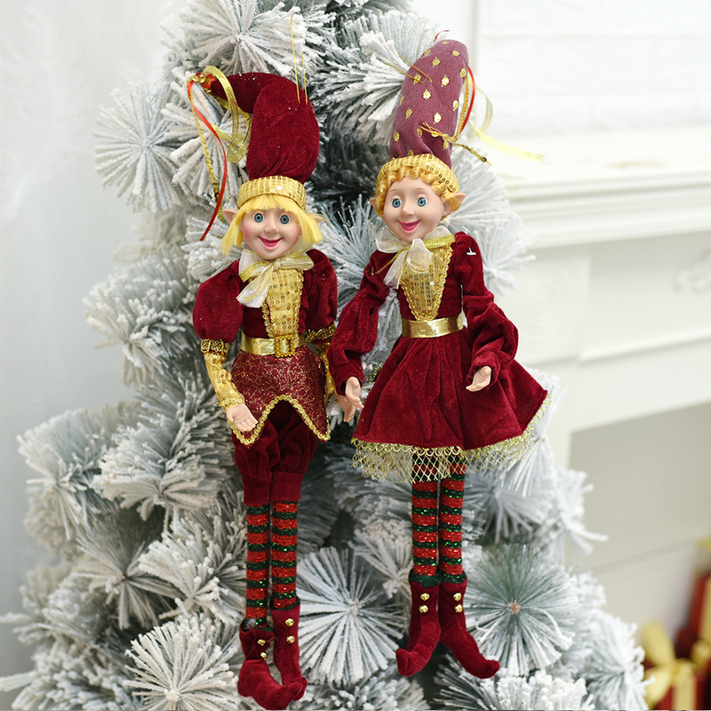 Décorations de Noël Abxmas Elf Peluche Jouets pour la décoration intérieure Couple Elfes Poupées de vacances Année Cadeau Enfants Décoration Navidad Natal Noël 220908