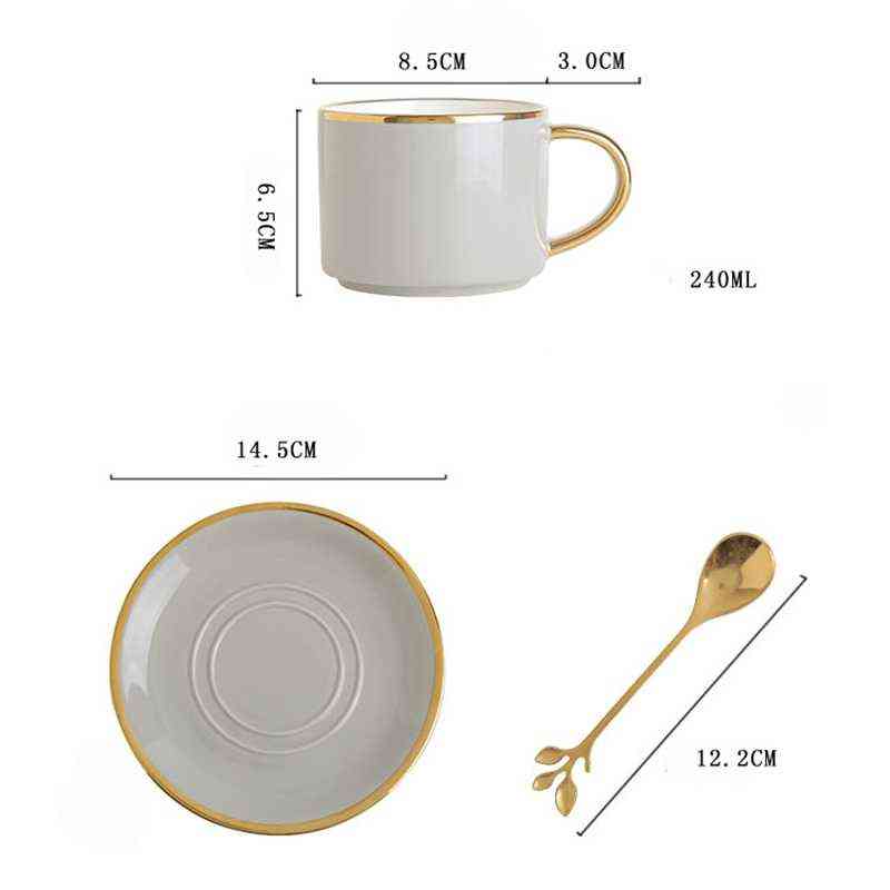 240 мл европейского стиля керамическая кофейная чашка набор с Spoon Bone Bone China Suite Cute Suite Milk Mug T220810