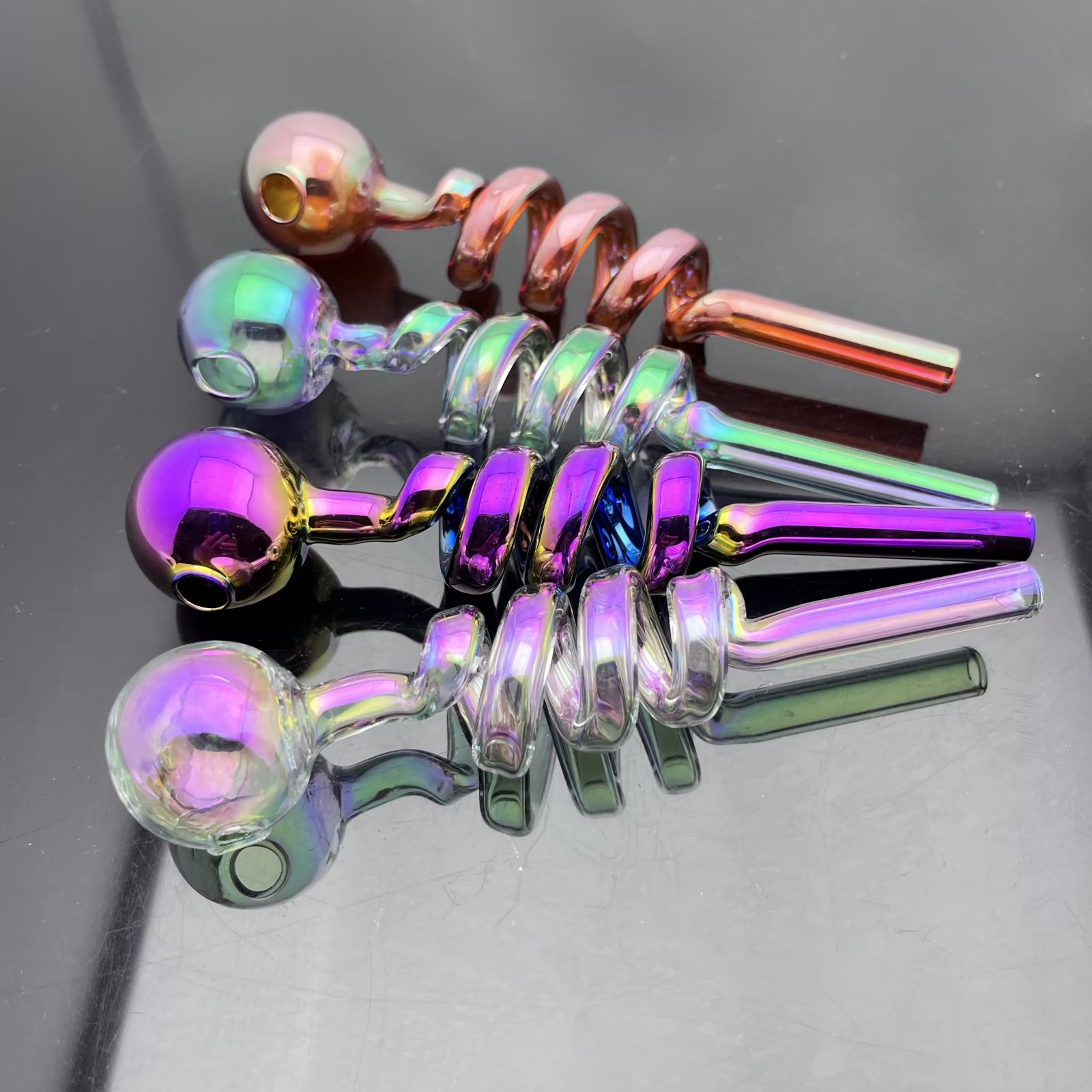 Szklana miska rur męski kolorowe kolory miski palenie galwaniczne kolorowe spiralne szklane dym i rury