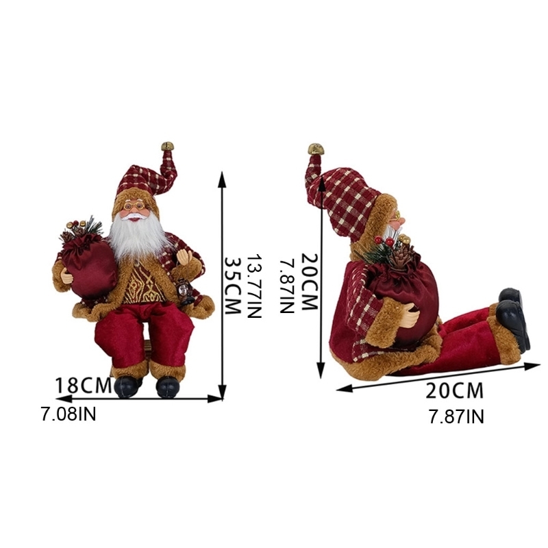 Juldekorationer 69HF 14 '' Sittande jultomtenfigurer Figur Hängande Xmas Tree Ornaments Doll Toy Collectible 220908