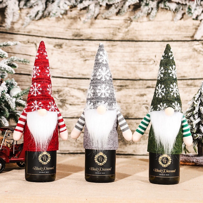 Autres fournitures de fête d'événement Jouet de Noël Couverture de bouteille de vin Décorations joyeuses pour la maison Ornement Cadeaux de Noël Navidad Natal Noe 220908