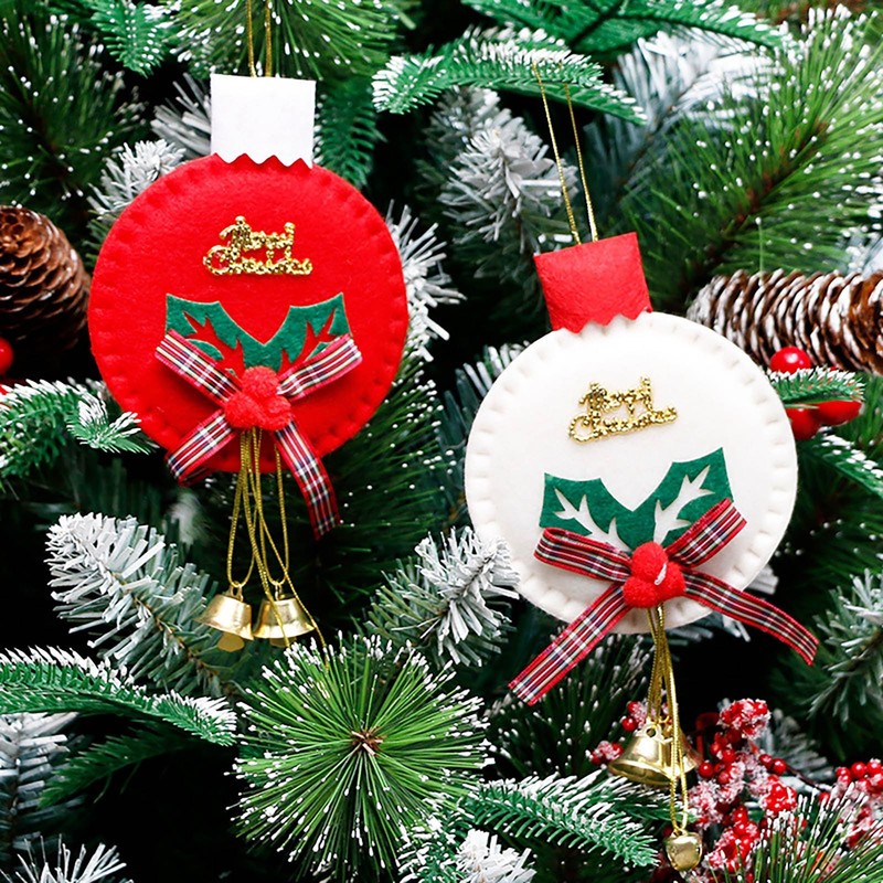 Christmas Decorations Christmas Tree Bow Christmas Ornaments Bell 3 Type Home Garden Plush Bows Christmaswedding Party Decoration #50g 220908