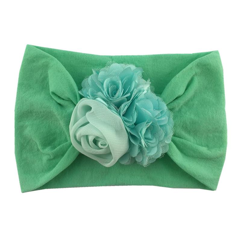 Bébé doux Nylon bandeau de cheveux en mousseline de soie fleur large bandeau mode enfants coiffure infantile cheveux accessoires photographie accessoires