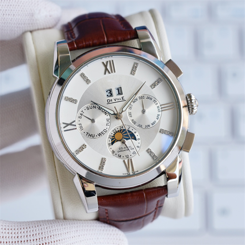 42 mm Montre de Luxe Mens Watches Multi-fonction automatique Machine Machine 316L Case de montre en acier fin