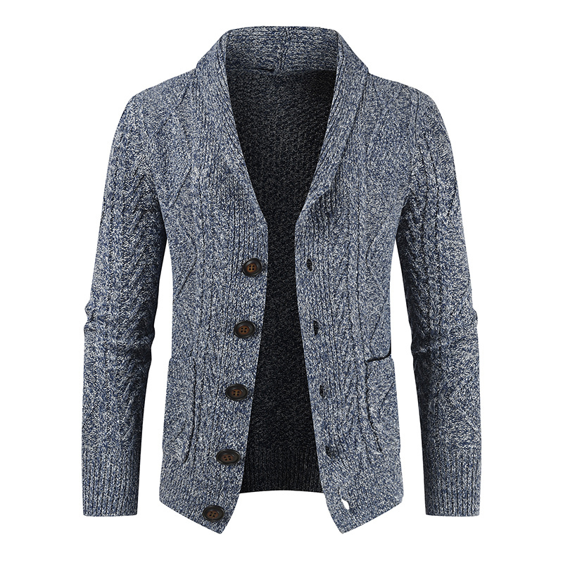 Blusas masculinas Gilet Cardigan Warm Winter Shawl Botão do pescoço Cabo dianteiro Jaqueta de casaco Jersey Hombre 220908