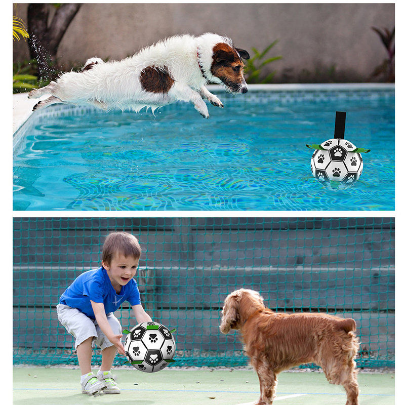 Jouets pour chiens à mâcher KOMMILIFE Football interactif pour s entraînement en plein air Football Pet Bite Chew Medium Large Ball 220908