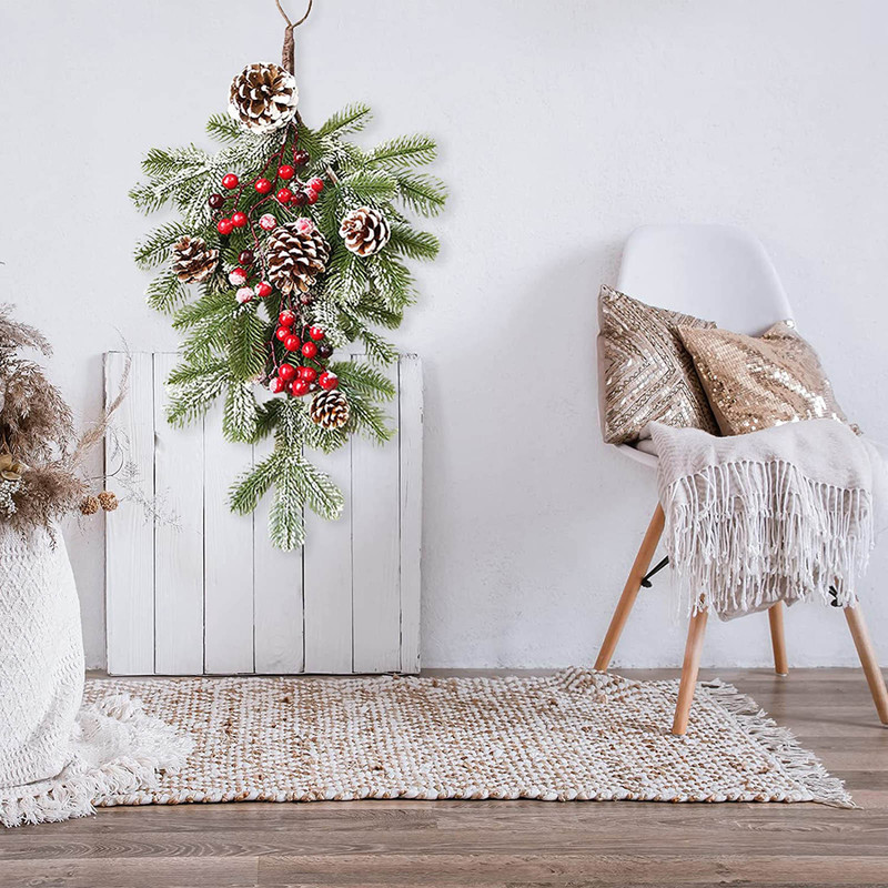 Künstliche Blumengrün-Weihnachts-LED-Rattan-Girlande, dekorative grüne Weihnachtsgirlande, künstlicher Weihnachtsbaum, Rattan-Banner, Dekorationskranz #T2G 220908