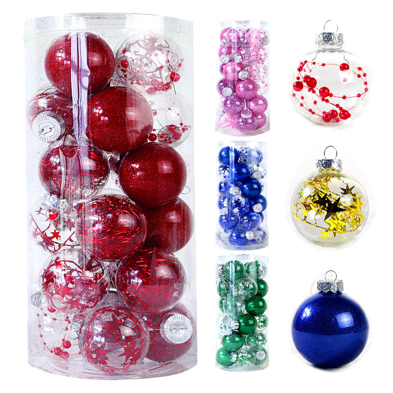 Decorações de Natal Outros suprimentos para festas de evento ornamentos de bola de plástico transparentes
