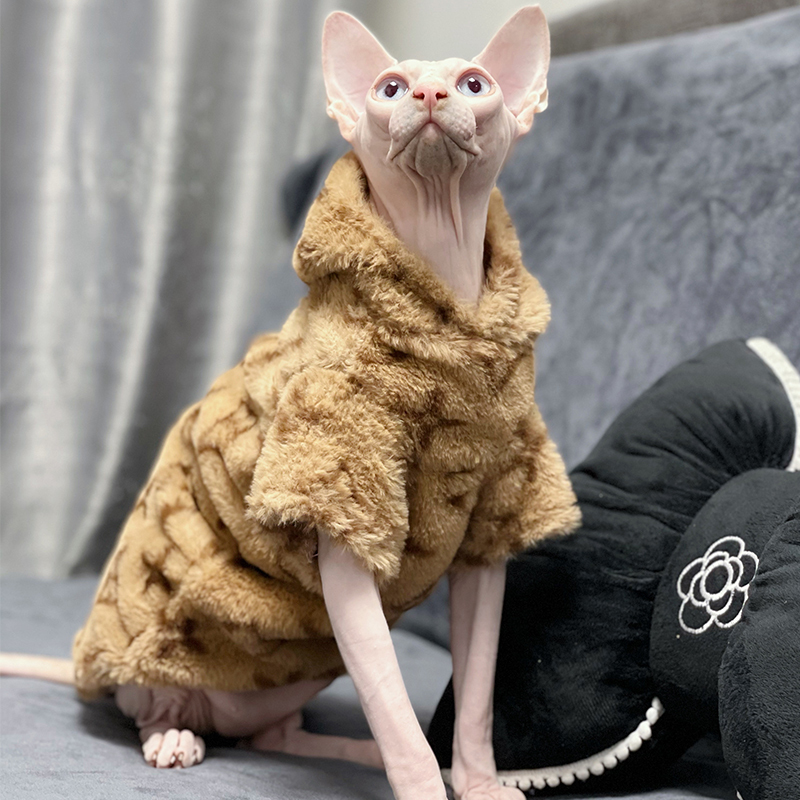 Cat ostumes Sphinx Autunno inverno caldo giacca in pile con cappuccio gatto Gattino Abiti Sphynx Felpa con cappuccio vestiti roba senza peli 220908