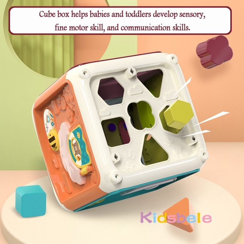 Blocks Baby Activity Cube Toddler Toys 7 in 1 Inducational Shape Sorter Musical Toy Toy Bead Maze Counting Discovery for Kiden220908