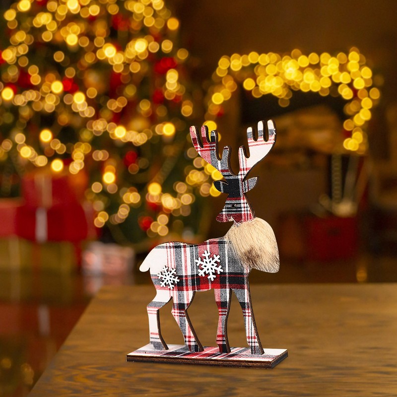 Décoration de fête en bois Elk bonhomme de neige pendentifs de Noël ornements arbre de Noël décoration suspendue pour la maison année décor enfants jouets # t2p 220908