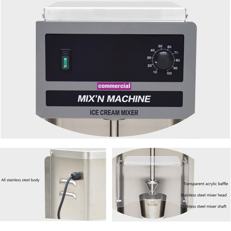 220V Yogurt Real Fruits Commercial Ice Cream Blender Machine Stainless