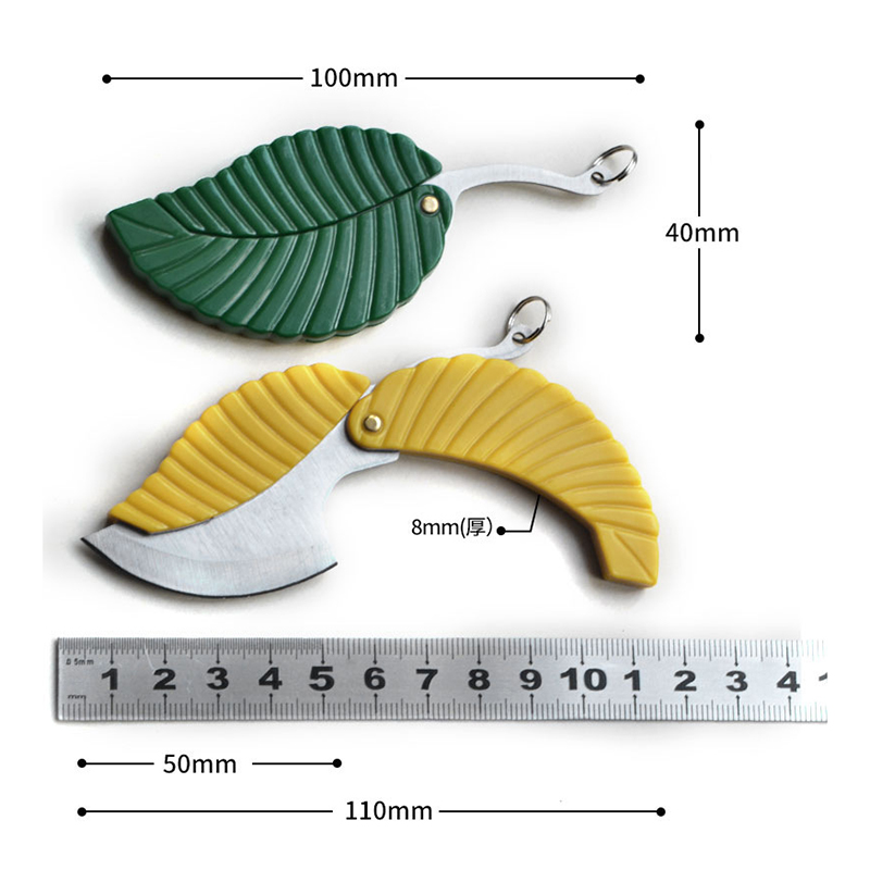 Mini Leaf vouwmes sleutelhanger hanger draagbare buiten camping pocket messen overlevingsgereedschap