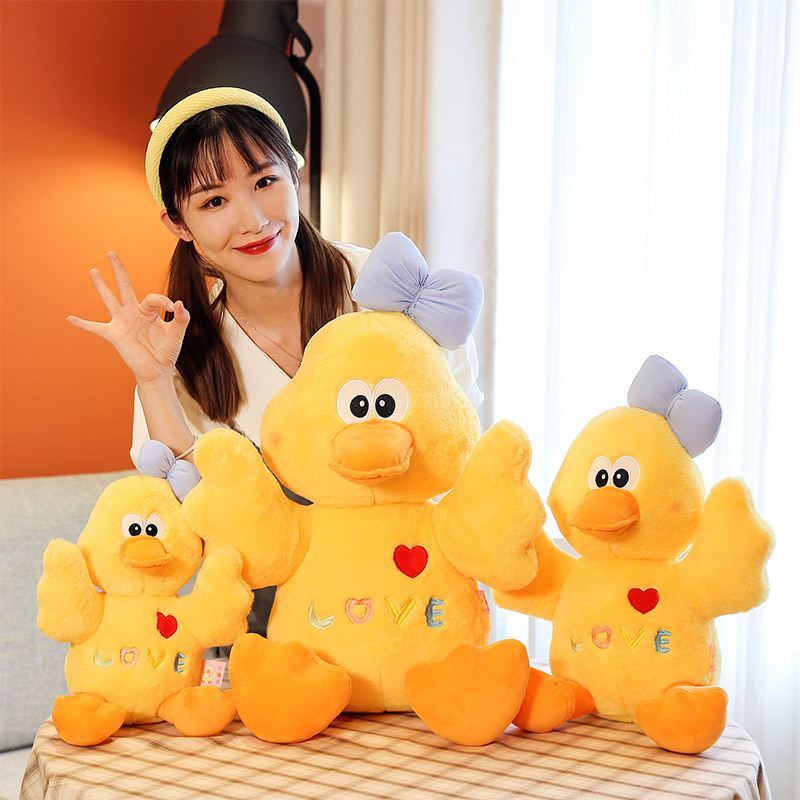 2022 Nuevo lugar Love You Duck Plush Toy Dolls Hug al almohada de la almohada de la almohada para niños Regalo de vacaciones para niños