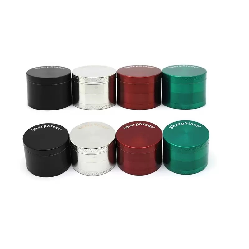 Accessoires pour fumeurs broyeurs à poivre en gros Backwoods Sharpstone Herb Grinder 4 Couches 40/50/55 / 63mm Métal En Alliage De Zinc Concasseur À Tabac Broyeurs À Herbes Secs OEM