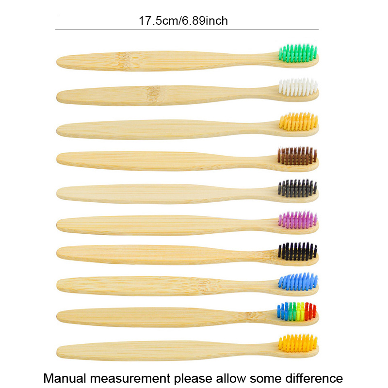 Brosse à dents en bambou naturel coloré Voyage à poils doux Portable Eco Friendly Wooden Brosse de dents dentaire Blandre des dents de soins oraux JY1220