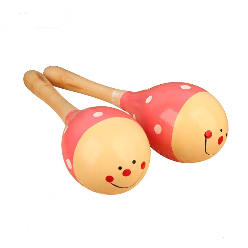 Baby Wooden Toy Rattle Brinquedos de madeira de madeira fofa Orff Instruments Musical Kids Kids Early Educational Toys 11.5cm