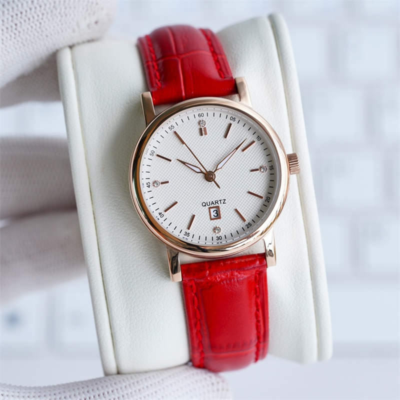 30x10mm montre de luxe femmes montres mouvement à quartz importé 316L boîtier en acier fin bracelet en cuir de veau montre de luxe montres-bracelets
