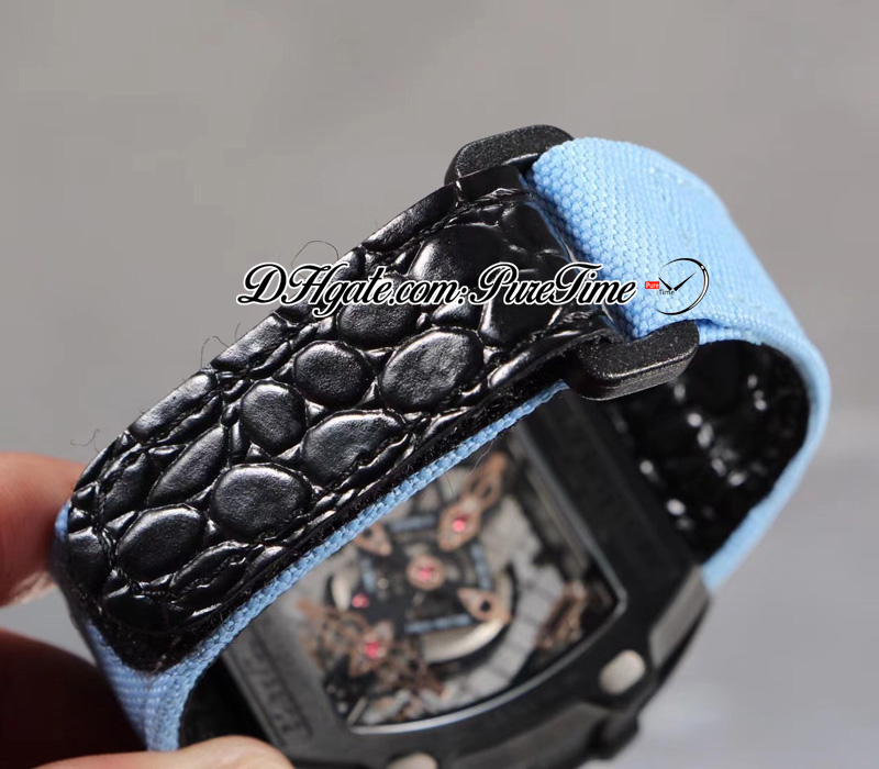 2704 Tourbillon Rafael Nadal A21J Automatyczne męskie zegarek 2022 PVD stalowa obudowa tenisowa szkielet szkieletowy Orange Crown Blue Nylon ST3399735