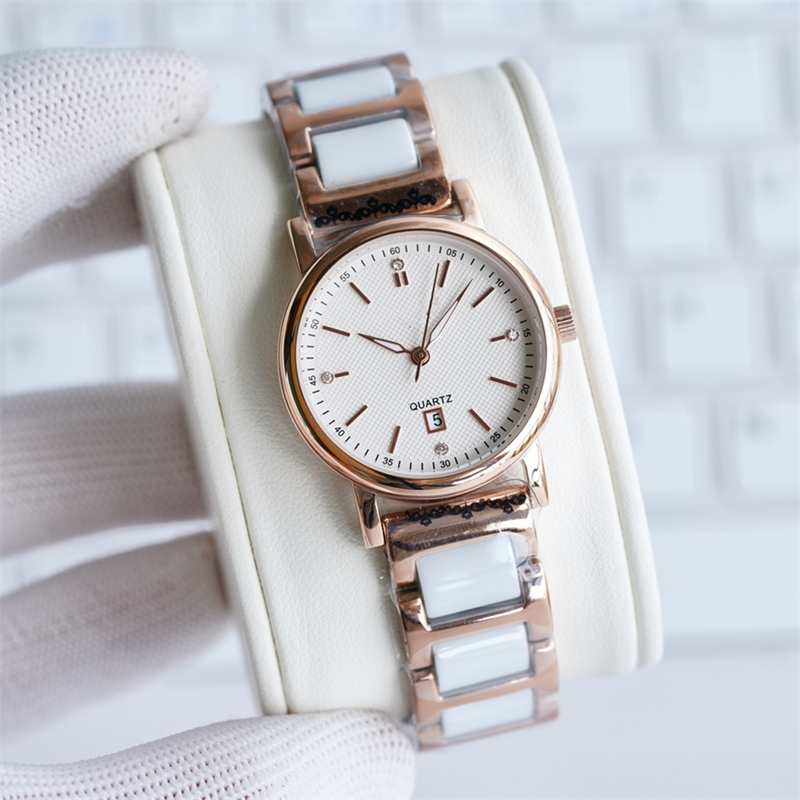 30x10mm Montre de Luxe Womens Watches Importerad kvartsr￶relse 316L Fine Steel Case Calfskin Strap Luxury Watch armbandsur