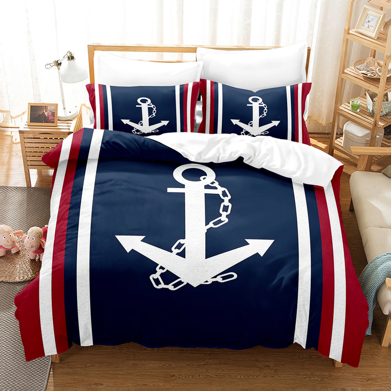 Ensembles de literie Nautique Ocean Anchor Ensembles de literie Ocean Spirit Housse de couette Ensemble de literie King Queen Linge de lit avec taie d'oreiller Literie 220908