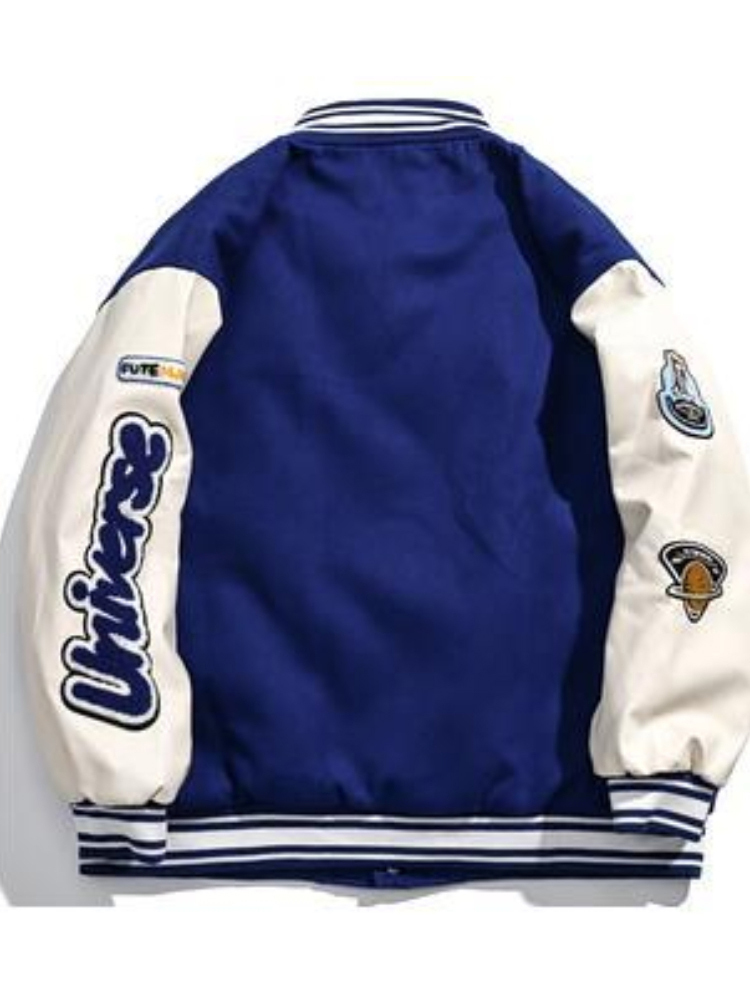 남성 자켓 Gmiixder 남성 힙합 플로킹 야구 자켓 여성 Trend Klein Blue Bomber Jacket Unisex Oversize All-match Casual Varsity Coat 220908