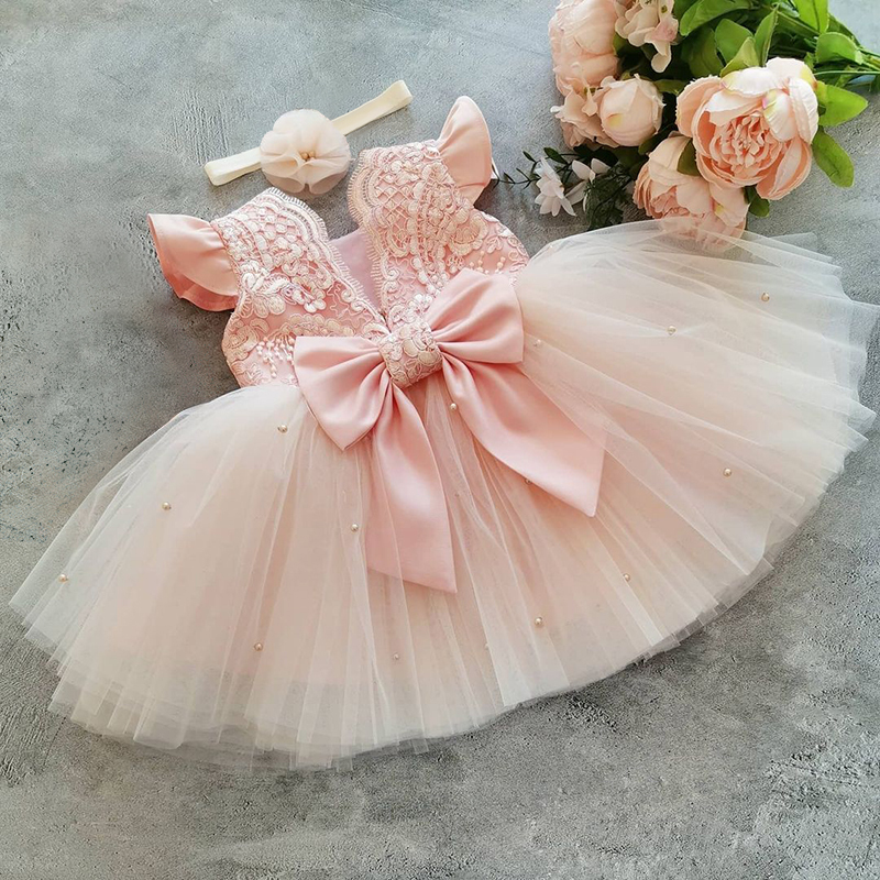 Kız elbiseler yaz kız elbise kız bebek parti elbiseler toddler çocuklar prenses çiçek tutu bowknot doğum günü gelinlik 220908