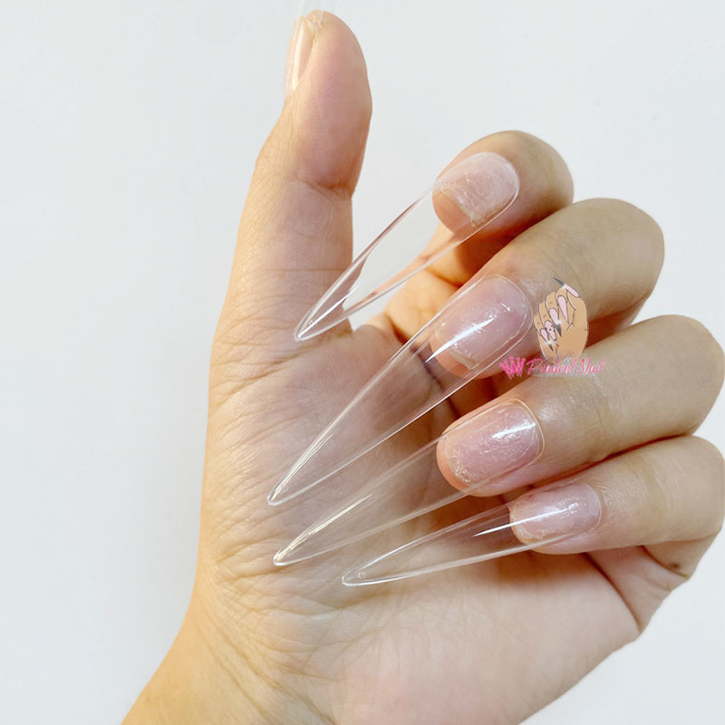 False Nails 3XL Long Stiletto Acrylic Press On Fake Tips Clear Artificial Full Cover Finger Sculpted Nail Manicure Tools 220908