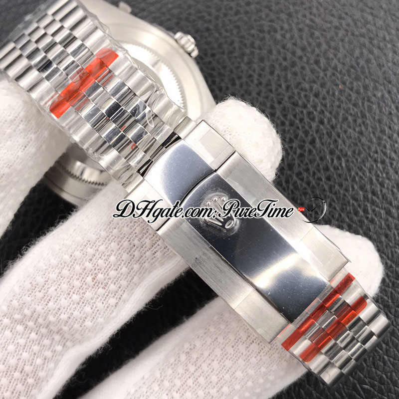 EWF Bara 126334 A3235 Automatisk herrklocka 41 Fluten Bezel Silver Dial Stick Markers Jubileesteel Armband Super Edition Gratis Samma seriekort Puretime D4