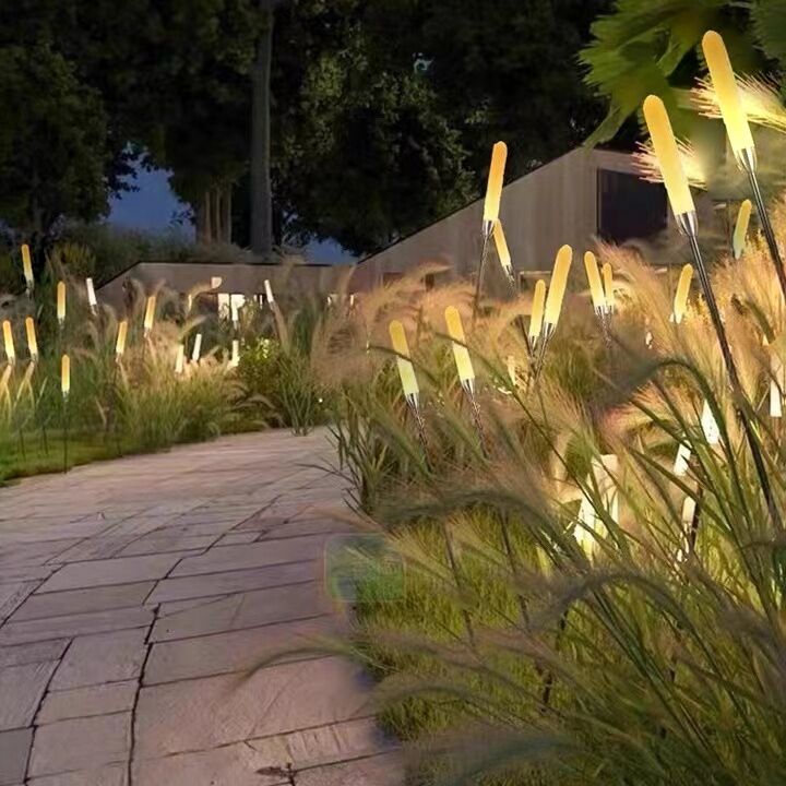 Tuindecoraties LED VEZIG REED LAWN LAMP Kleurrijk automatische zonnetuin Outdoor Waterdicht landschapsverlichting Decoratief