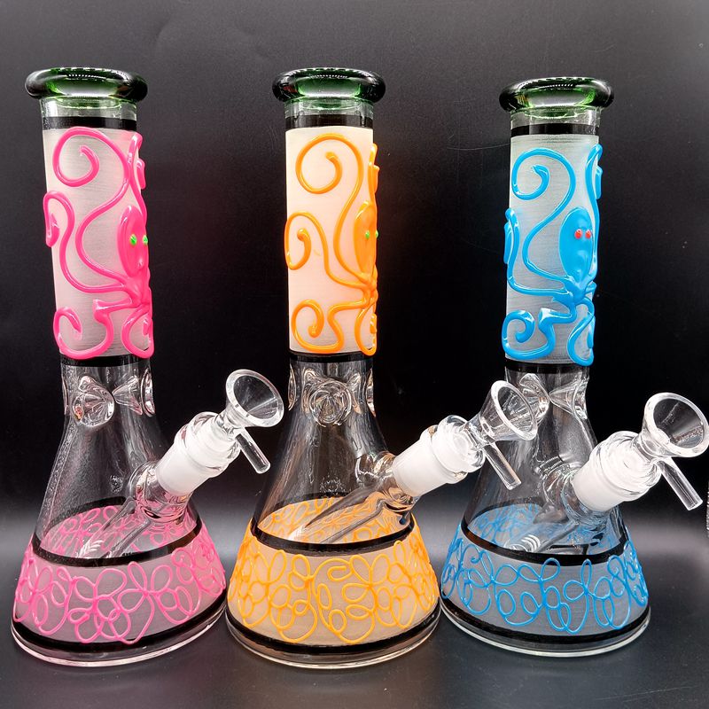 Super dickes Glas Wasser Bong Shisa 10 Zoll leuchtend Oktopus Shisha Rauchrohre für weibliche 18 -mm -Gelenk