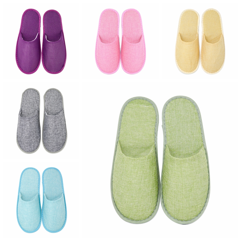 Slippers jetables confortables Spa respirante Anti-slip Hotel Hotel Travel Linen Slippers Hospitality Footwear Guest Chaussures JY1221