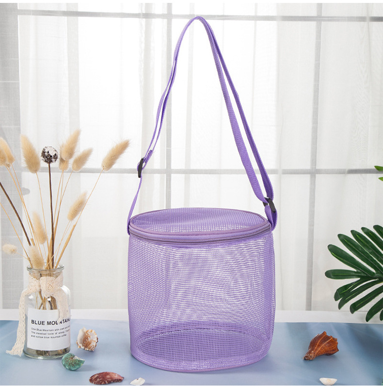 Kinder Spielzeug Lagerung Schulter Tasche Mesh Verstellbare Tragegurte Strand Mäppchen Outdoor Shell Sand Eimer Organizer Box